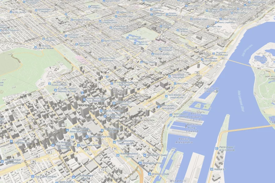 3D map of Montréal