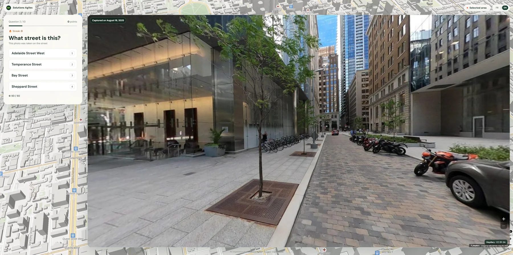 A third perspective in the same downtown Toronto 360-degree street capture